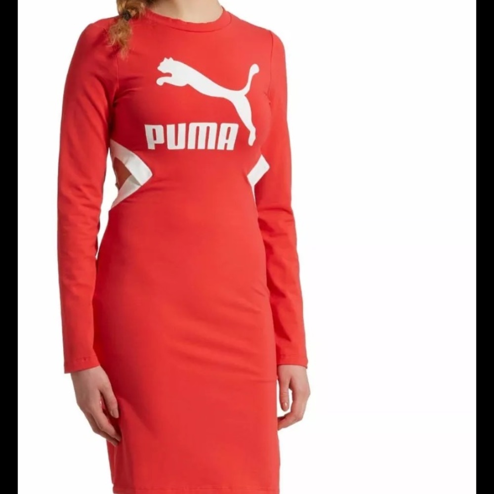 Red Puma body Con Dress
